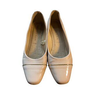 Anne Klein Womens Beige Cap Toe Slip-On Flats Size 9M